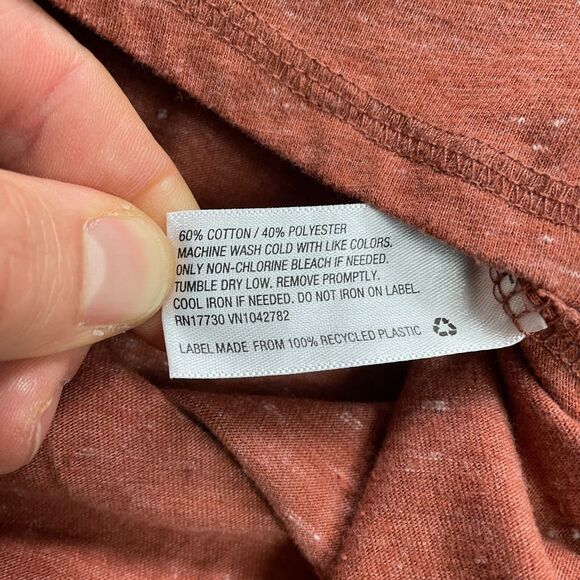 Goodfellow Henley Shirt Mens Small Rust Dark Orange Long Sleeve Casual Outdoor - Picture 5 of 10